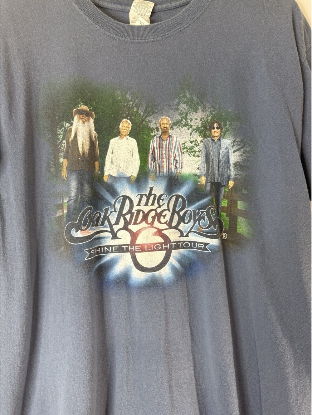 Oak Ridge Boys 'Shine the Light' Tour Country Music T-Shirt Blue, Size Large